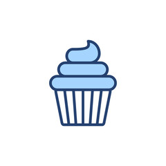 Cup cake icon vector. Cup cake sign and symbol