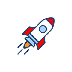 Naklejka premium Rocket icon vector. Startup sign and symbol. rocket launcher icon