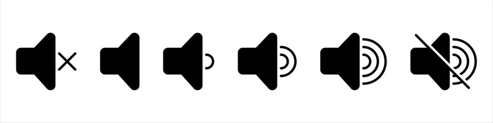 Volume music sound icon set