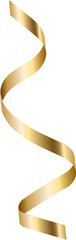Golden yellow serpentine colorful ribbon element for celebration or party.