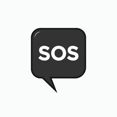 SOS Icon. Abbreviation of Save Our Soul. Help Symbol - Logo and  Simple Vector, Sign for Design and Website, Presentation or Application.