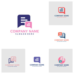 Obraz premium Set of Chat logo design vector. Concult logo design template concept