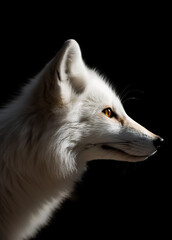 Fototapeta premium White Fox profile portrait - Generative AI