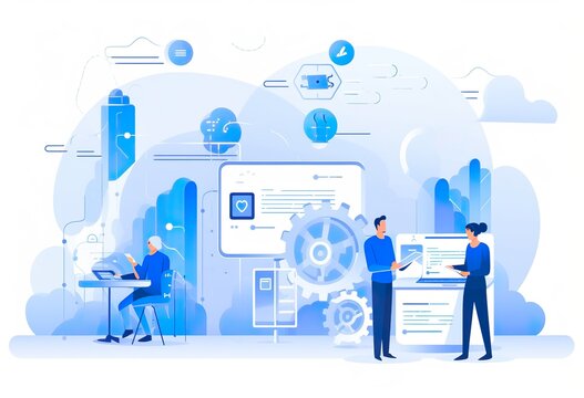 Automated business processes abstract concept