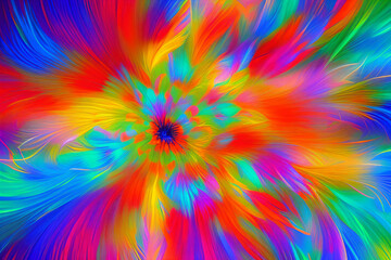 Colors Palette Abstract Flower. Psychedelic image of abstract colorful flower. Generative AI.