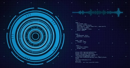 Animation of scope scanning over digital people and binary coding - Powered by Adobe
