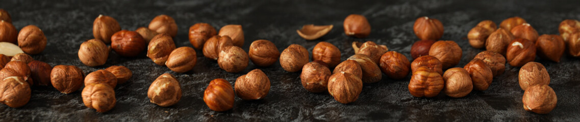 Healthy food and healthy nutrition concept, nuts - hazelnut