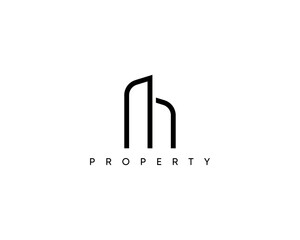 Real estate logo design concept. Modern building, apartment, residence, real estate, architecture, construction, skyscraper and cityscape logo design template.