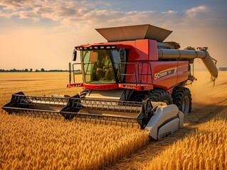 Fototapeta premium Feldhelden: Die Bedeutung von Mähdreschern für die Ernährungssicherheit