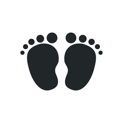 Baby footprint vector feet icon 
