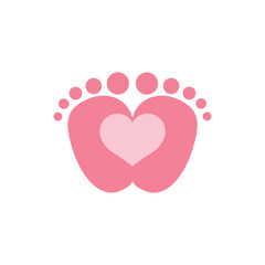 Baby footprint vector feet icon 