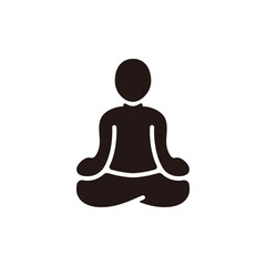 Yoga icon.Flat silhouette version.