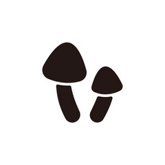 Psilocybin mushroom icon.Flat silhouette version.