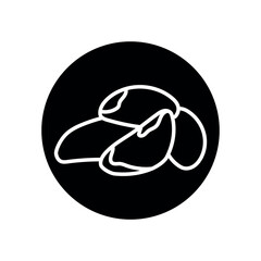 Brazil nut black line icon. Natural organic super food.