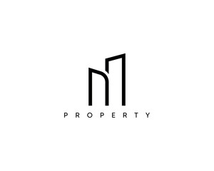 Real estate logo design concept. Modern building, apartment, residence, real estate, architecture, construction, skyscraper and cityscape logo design template.