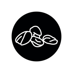 Pistachio black line icon. Natural organic super food.