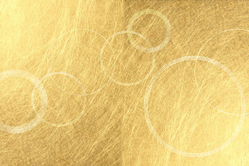 和風（アブストラクト）背景は金色の和紙　円形の重なり、 - 625896683