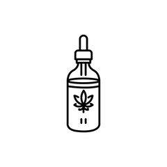 Marijuana oil black line icon. Narcotic substance.