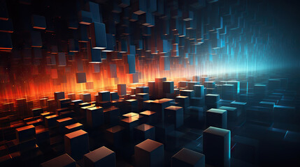 Obraz premium Abstract digital data background. Can be used in the description of network abilities, technological processes, digital storages, science, education, etc.