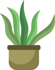 Houseplant in a pot flat illustration isolated