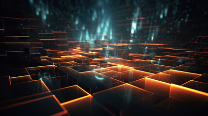 Obraz premium Abstract digital data background. Can be used in the description of network abilities, technological processes, digital storages, science, education, etc.