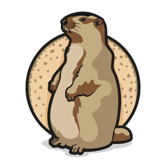 Marmot Prairie Dogs Himalayan Cute Animal Vector Illustration