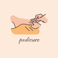 Pedicure color line illustration