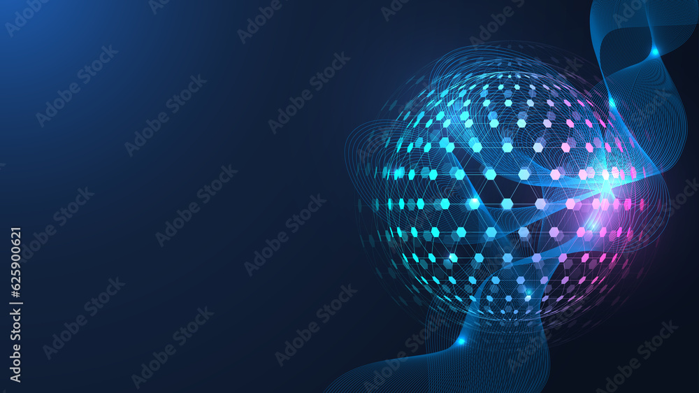 Fototapete quantum computing. quantum processing. artificial intelligence quantum computer technology concept. 