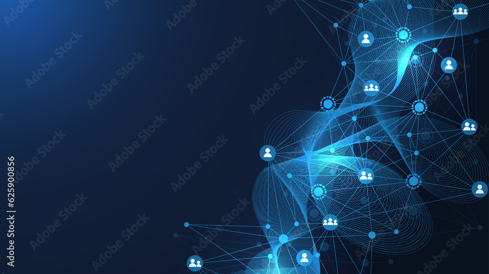 Canvas Prints global network connection. global business. social network communication. internet technology. illus