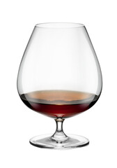 Copa de brandi sobre fondo blanco. glass of brandy on white 