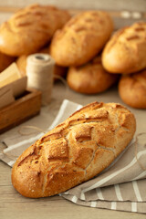 Panadería, barras de pan, baguettes. Bakery, loaves of bread, baguettes