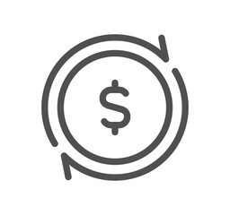 Money and payment icon outline and linear vector.