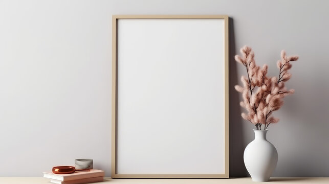 room with a window Home Decoration Mockup with Minimalist Wall Design created with Generative AI Technology