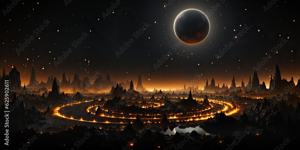 Wall mural ai generated. ai generative. galaxy space universe solar system background abstract planets landscap