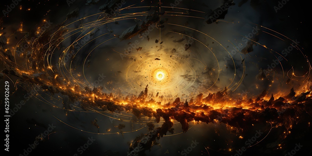 Sticker ai generated. ai generative. galaxy space universe solar system background abstract planets landscap