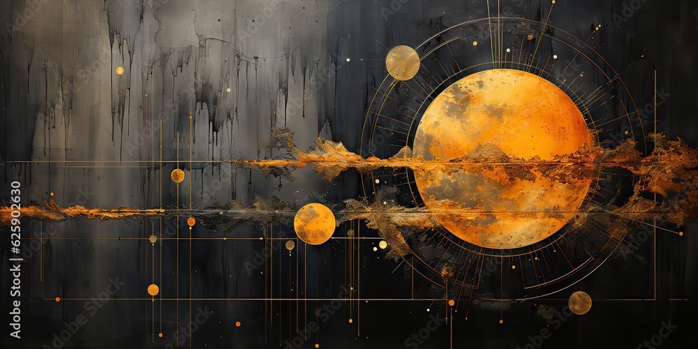 Poster ai generated. ai generative. galaxy space universe solar system background abstract planets landscap