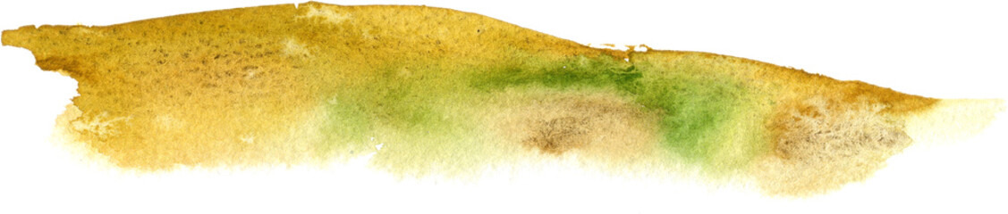 Watercolor yellow spot, background for autumn landscape, PNG with transparent background