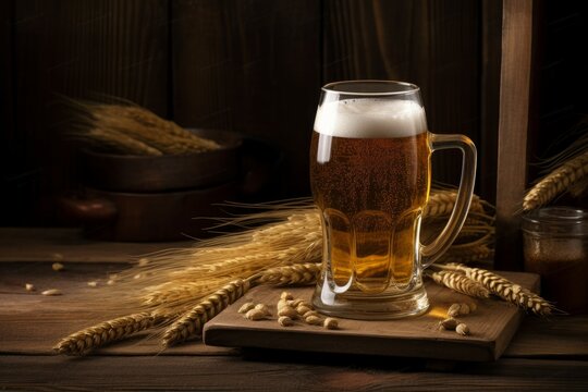 Glass beer wheat. Generate Ai
