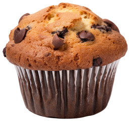 Chocolate Muffin. Isolated on Transparent Background. generative ai