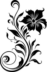 Silhouette flower rose and vector images