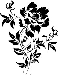 Silhouette flower rose and vector images