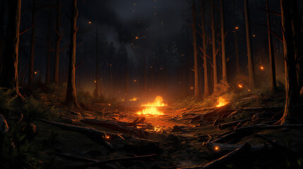 fire in the forest