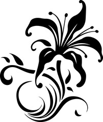 Silhouette flower rose and vector images