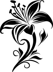 Silhouette flower rose and vector images