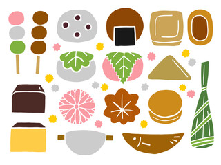 和菓子のイラストセット