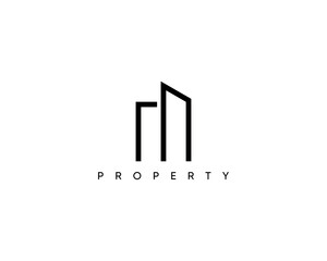 Real estate logo design concept. Modern building, apartment, residence, real estate, architecture, construction, skyscraper and cityscape logo design template.