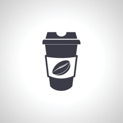 coffee icon. take away coffee in a disposable cup icon.