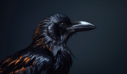 Close up of a crow or raven. Generative AI