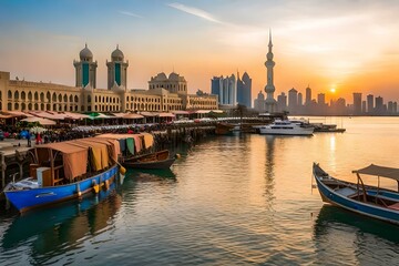 Fototapeta premium city grand canal generated Ai.