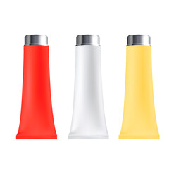 colorful cosmetics lotion bottle tube